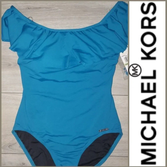 Michael Kors on & off the shoulder Ruffled bathing - Picture 1 of 8